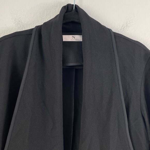 Natori Womens Large Black Open Draped Cardigan Jacket Long Sleeve - Picture 8 of 11